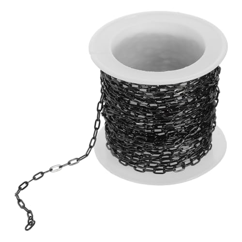 SOIMISS Cadena de Seguridad de Plástico Negro 5 Mm X 20 Mm, 5 Metros Resistente Intemperie para Control de Multitudes, Barrera de Cadena para Estacionamiento y Obras de Construcción