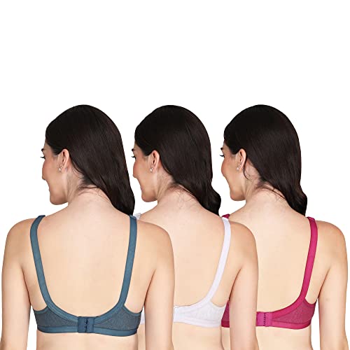 Image of Women Non Padded Bra - Made of Pure Cotton Full Coverage Non Wired Seamless Pushup Soft Cup for T-Shirt Saree Dress Sports Garment for Daily Use Everyday