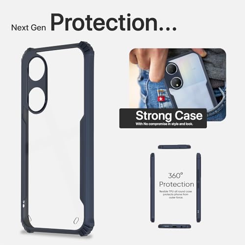 Image of Pikkme Vivo Y100 5G Back Cover | Crystal Clear Transparent Back | Ultra Hyrbid | Full Camera Protection | Raised Edge | Bumper Back Case (Blue)