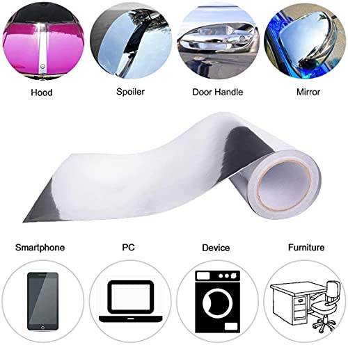 Image of Silver colour chrome tape 25.4 mm (1 Inch) wide and 3.65 m (12 Ft) length