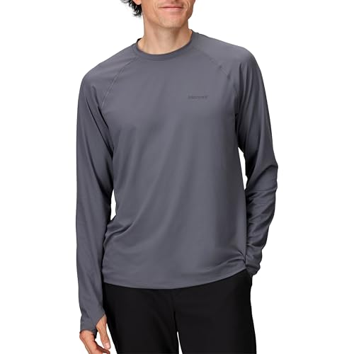 MARMOT Mens Windridge Moisture-Wicking Eco-Friendly Breathable UPF Long Sleeve Shirt Steel Onyx Large