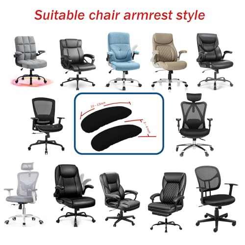 Image of Removable Washable Slipcovers Covers Pads,Chair Armrest Cover Universal Fit for Office Chair,Desk Chair, Gaming Chair (Black, 5 x 3 x 1.5 inches)