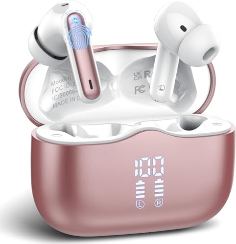 xinwld Kopfhörer Kabellos Bluetooth 5.4 In Ear Kopfhörer mit 4 ENC Noise Cancelling Mic, Kabellose Kopfhörer Tiefer Bass Wireless Earbuds 40Std,