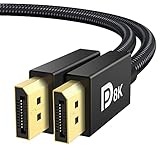 iVANKY DisplayPort 1.4ケーブル 6.5フィート ナイロン編組 8K DP - DPケーブル (8K@60Hz、4K@144Hz、1080P@240Hz)、HBR3、32.4Gbps、HDCP 2.2、HDRサポート - ブラック