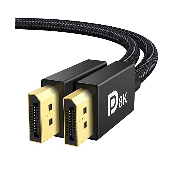 IVANKY 8K DisplayPort Cable 1.4, VESA Certified 8K DP Cable 6.6ft (8K@60Hz, 4K@144Hz, 2K@240Hz)HBR3 Support 32.4Gbps, HDR, FreeSync G-Sync, Braided Display Port Cable for Gaming Monitor, Graphics, PC