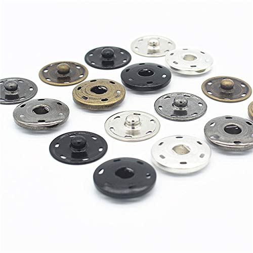 Sew On Snaps Fasteners Button Copper 50 Sets 2 Parts Metal Brass Press Fasteners Round Diy Craft Accessory Black 19Mm #TOP3