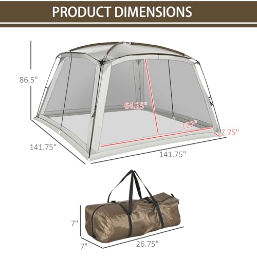 Carpa de Camping Grande 12x12 con Mallas y 2 Puertas miniatura 2