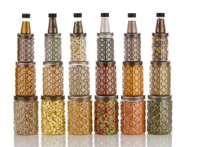 Shivam Enterprise 24 Pcs Spice Storage, Masala Storage, Masala Box, Capacity- 150 ml, 300 ml, 600 ml, 1200 ml Spice Set, Kitchen Rack, Condiment Set (Black)