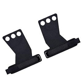 DOACT Palm Grip Guard, Wear Resistant Non Slip Texture 1 Pair Black Adjustable Wrist Strap Hand Palm Protector for Fitness Training
