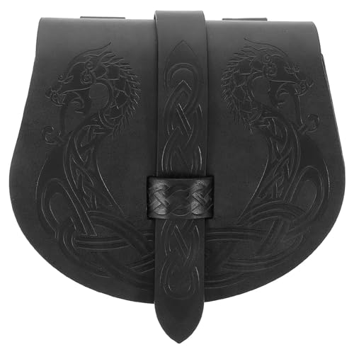 Sacoche médiévale vintage confortable avec motifs nordiques gravés
