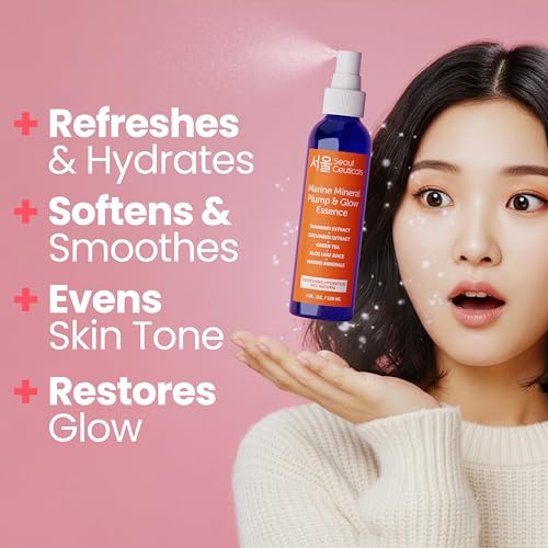 SeoulCeuticals Korean Skin Care Essence Toner - K Beauty Skincare Spray Mist For Face Contains Cucumber Extract and Marine Minerals + Organic Aloe - Get That Healthy Youthful Glow