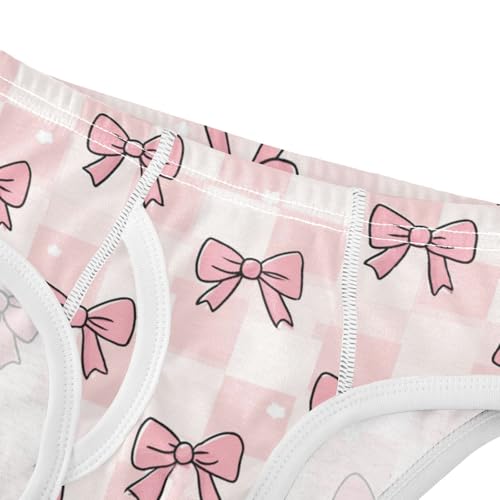Wusikd Cute Pink Bows Checkered Boys' Underwear Cotton Boys Briefs Soft Toddler Underwear 2T4