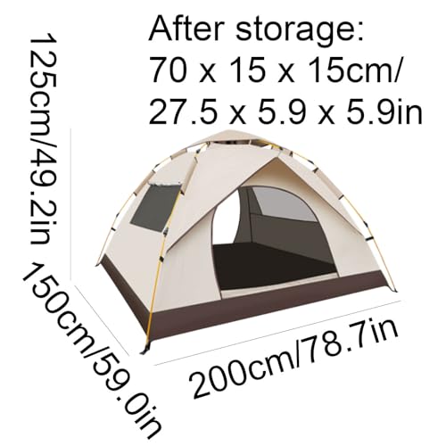 Carpa de camping multifuncional portátil con doble puerta y ventana miniatura 2