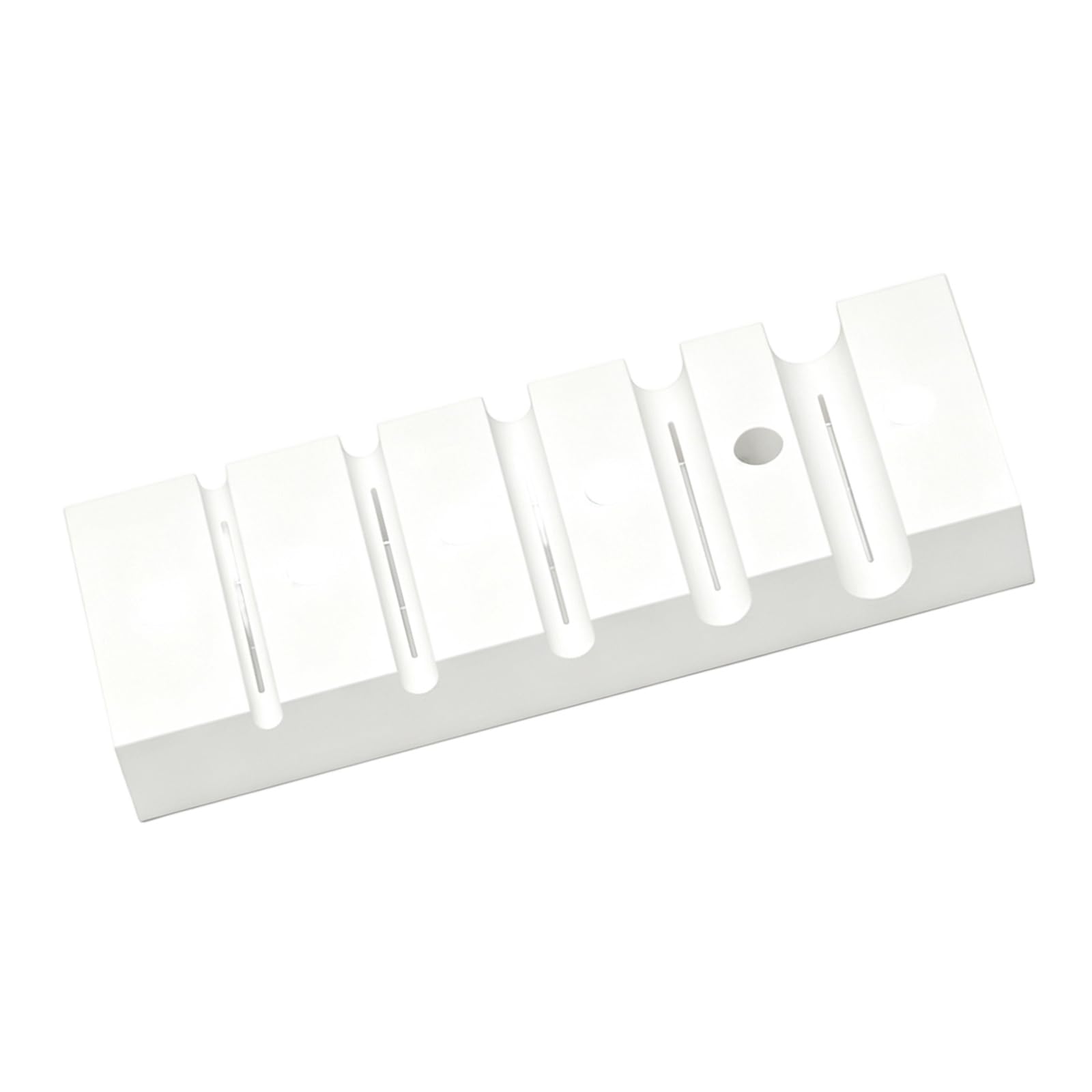 Plcpdm White Manual Wire Stripping Jig Polymer Multi-Slot Holder Block 3.74In Cable Service Aid For Electricians And Home Users Wire Holder Jig Cable Guide Prep Aid Hand Setup Slot Guide Fixing Stand Appliance