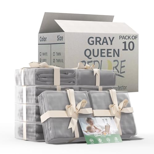 2 Pack Waterproof Mattress Protector, Twin Size Mattress Pad with Deep Pocket 6"-15" Depth, Soft Breathable Dirt-Proof Single Bed Mattress Cover for Bedroom, Dorm Room (Gray) Grey Twin