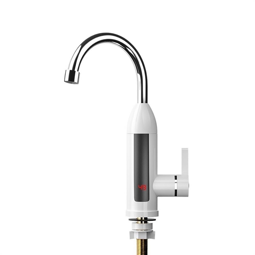 Electric Tap 110V/220V Electric Faucet Water Heater Temperature Display Instant Hot Heaters Kitchen Tankless Heating(110V,White)