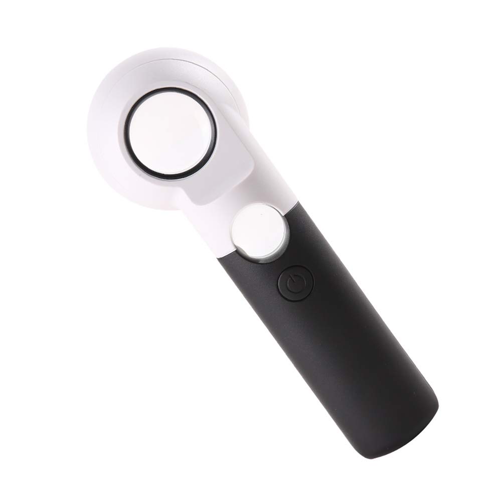 MAGFYLY Portable Magnifying Loupe with LED Light,Handheld Portable Large Magnifier Glass Lens 3 Model Multifunctional Magnifier Loupe (Size : Small)