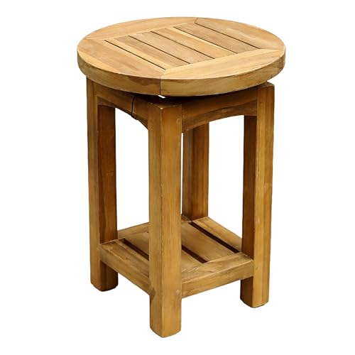 Tabouret en bois de teck AXI Nomani pour optimiser un petit jardin