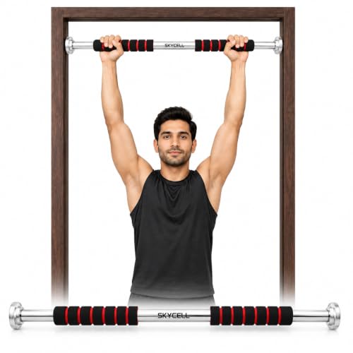 Image of SKYCELL Heavy Duty Door & Wall Mounted Pull Up Bar for Home Workout - Steel Coat Multi-Grip Pull-Up Bar EasyFit Alternative