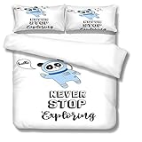 Juego de Funda de Edredón Panda Astronauta Azul Explorando 