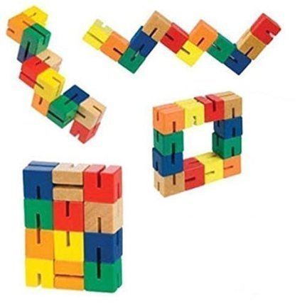 Wood Fidget Puzzle Shape Shifter Brain Teaser 12 Blocks Toysmith by Toysmith