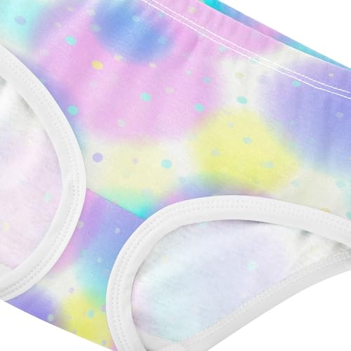 Joisal Toddler Girls Underwear 2t Cotton Panties for Girl Artistic Briefs Kids Undies Pastel Dots Colorful4