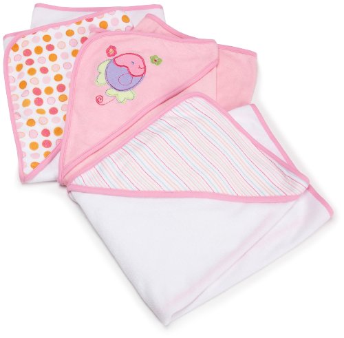 Image of Spasilk 3 Pack Soft Terry Hooded Towel Set, Pink