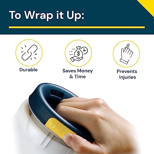 Excell Handschonender Stretchfolienspender mit Bremse für 7,6 cm Kernfolie, Stretchfolienspender, Wickelgriff mit Bremse für Fabrik, Geschäfte und Lager (Bremse-Edition)