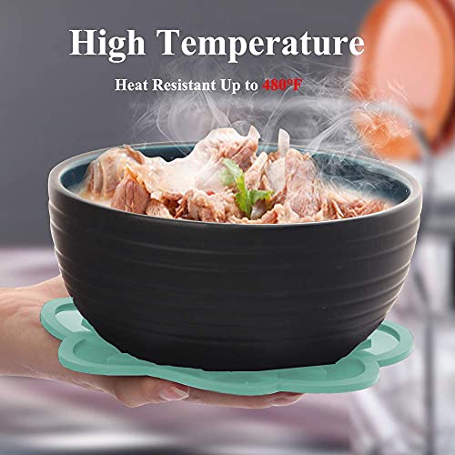 Image of Silicone Trivets Mats, Silicone Hot Mats Set, Silicone Hot Pads, Silicone Pot Mat for Countertop, Trivet Pads Heat Resistant, Table Placemats (Pack of 4 Green)