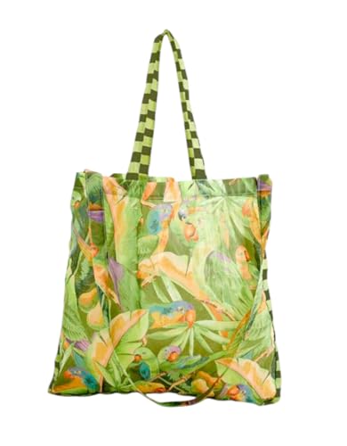 Bolsinha Me Leva Floresta Dos Pássrinhos Farm Dobrável Sacolinha Saco Mochila Praia Piscina Passeio Mercado Passeio Com Alça Original Farmete