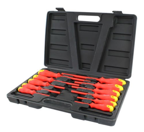 11Pc Insulated Screwdriver Set - Soft Grip Handles, Flat Phillips with Case | DIY Professional Multi Purpose, Home & Workshop Use | Durable Carry Case