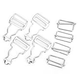 Baxnore 10 pezzi fibbie per cinghie regolabili, fibbia per jeans in metallo da 2,7 cm con placcatura in argento in bronzo, hardware di abbigliamento pesante per pantaloni pettorali (Silver White)