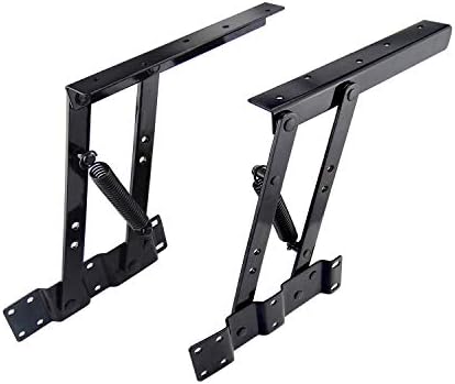 Sauton Folding Lift up Top Table Mechanism, Coffee Table Lift Mechanism, Spring Lift top Table Hardware for Standing Desk Frame(Spring-actuated)