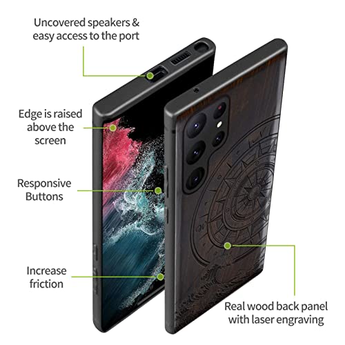 Carveit Custodia in Legno per Samsung S22 Ultra