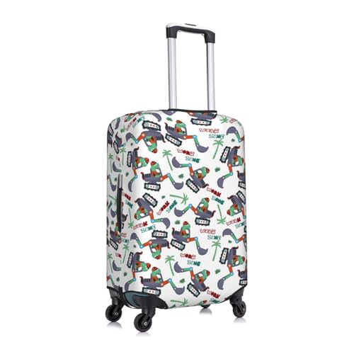 Dinosaur On Excavator2 Luggage Cover Protector Anti-Scratch Washable Fits 18-32 Inch Luggage-Small3