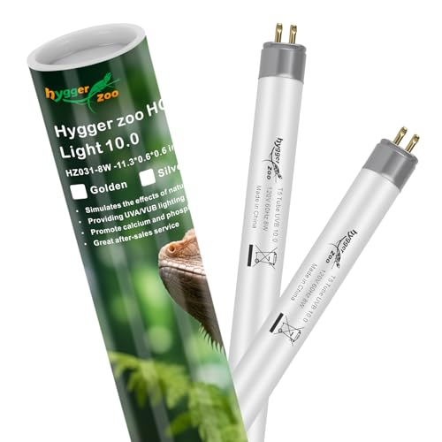 Image of 2-Pack UVB Reptile Light 10.0 Bulb 8W T5 Fluorescent Desert Lamp UVA for Bearded Dragon Tortoise Reptile & Amphibian