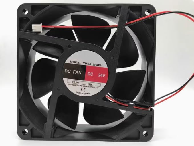 YM2412PMS1 DC 24V 0.34A 120x120x38mm 2-Wire Cooling Fan