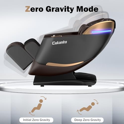 Culanta Massage Chair Full Body, Zero Gravity SL-Track Shiatsu Massage Recliner Chair with Body Scan, Airbags, Foot Rollers, Deep Yoga Stretch, Heating (U1-Brown) - Image 6