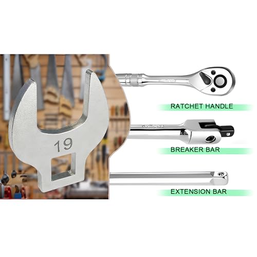 SABLUE Conjunto de 8 chaves Crowfoot (SAE/polegadas), pé de corvo, ideal para espaços de reparo auto