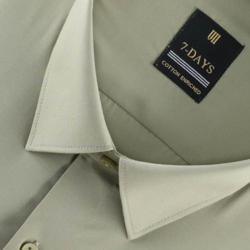 Image of 7-DAYS Men's Premium Formal Shirt - Cotton Rich, Regular Fit, Full Sleeve, with Pocket, Durable & Easy Care - Perfect for Office & Everyday Wear