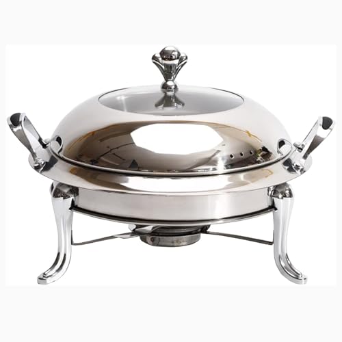 Buffet réchaud en acier inoxydable de 28cm avec couvercle visible