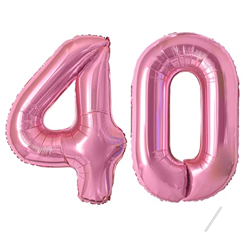 Palloncini Compleanno 40 Anni-40 Pollici-Decorazioni Compleanno Di Un Ragazzo E Una Ragazza Di 40 Anni Rosa-Pallone Gonfiabile In Foil D'Oro 40 Anni.