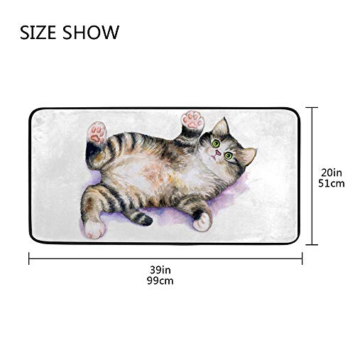 Tapis de cuisine antidérapant lavable pour sol glissant noir vert