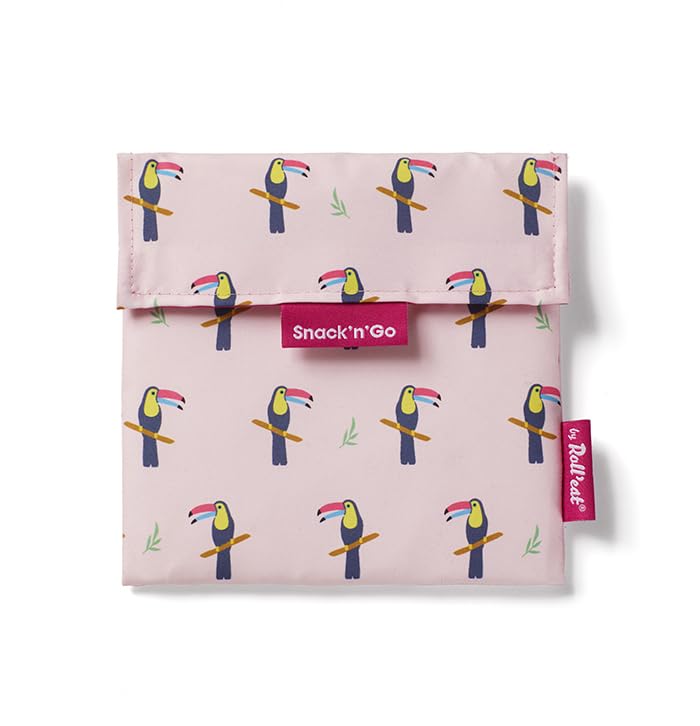 Roll'eat ® | Reusable Snack Bag | Kids Snacks Container | Eco Friendly Food Bag | Reusable Bag for Snack Storage | Tucan Snack Holder - Snack'n'Go Animals