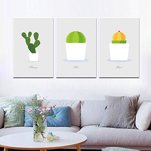 Peinture sur toile cactus pour salon moderne afin de créer une ambiance chaleureuse et lumineuse