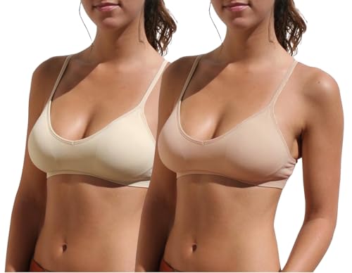 Image of Blue 55 Women's Bralette Wireless Padded Bra Top Sexy Everyday Basic Deep V-Neck