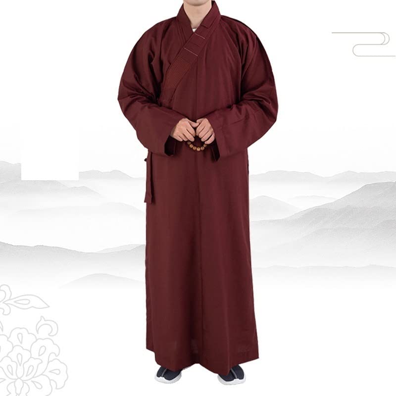 Suknia Sztuki walki Odzież Kung Fu， Tradycyjne chińskie ubrania długie szaty dla mnicha buddyjskiego Buddyjskie ubrania dla dorosłych mężczyzn Haiqing Gown