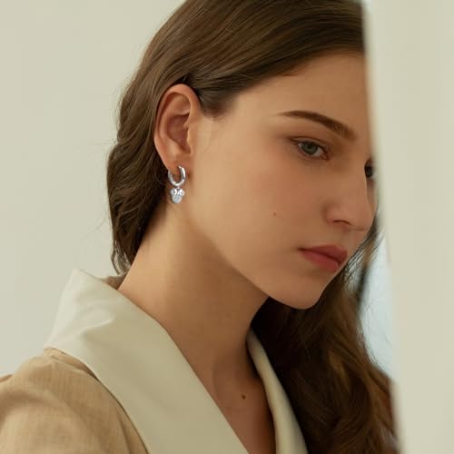 Mouse Bow Earrings Sterling Silver Mouse Cute Hoop Earrings for Women Hypoallergenic Cubic Zirconia Lovely Animal Hoop Earring for Sister3