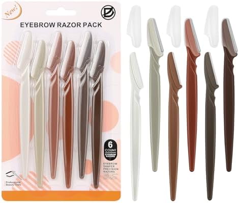 D Dermaplane Razor for Women Face - 6PCS Face Razors for Women - Eyebrow Razor with Precision Cover - Face Shaver for Men - Facial Hair Removal for Men - Neutral