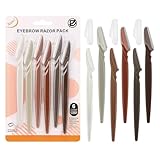 D Dermaplane Razor for Women Face - 6PCS Face Razors for Women - Eyebrow Razor with Precision Cover - Face Shaver for Men - Facial Hair Removal for Men - Neutral